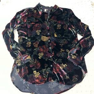Velvet Floral Anthropologie Shirt